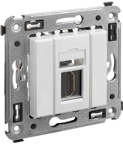 Розетка HDMI без рамки DKC Avanti 1-м. белое облако фото Розетка HDMI без рамки DKC Avanti 1-м. белое облако картинка